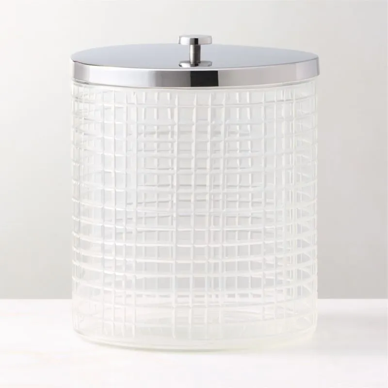 Genevieve Stainless Steel And Glass Ice Bucket With Lid