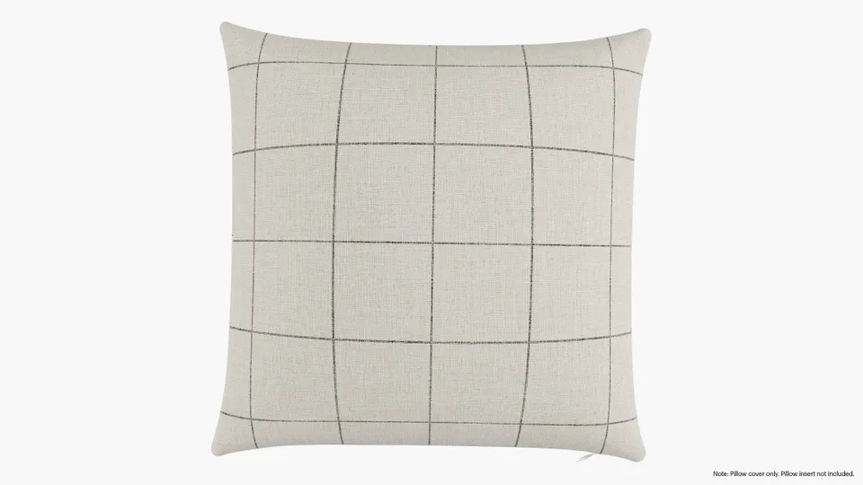 Throw Pillow Cover 20", Coal Windowpane, 20" x 20"