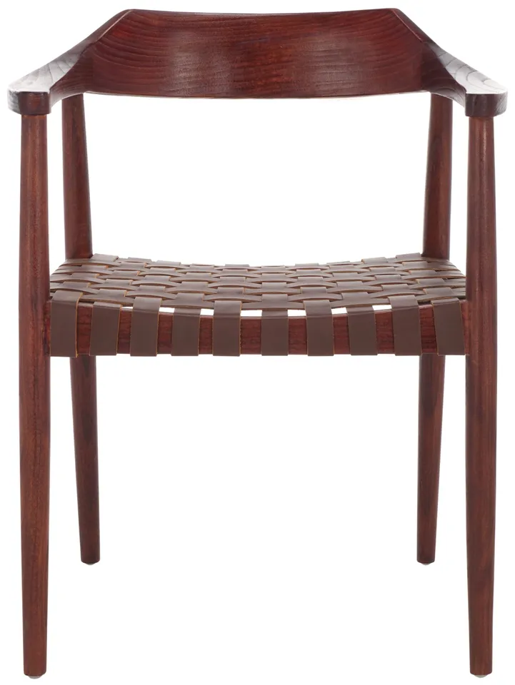 Amycus Accent Chair - Cognac / Walnut