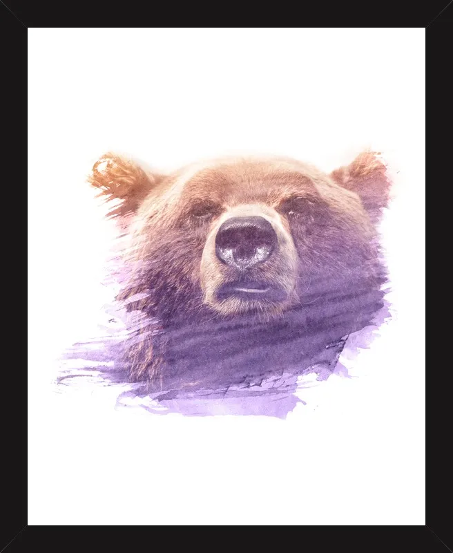 BEAR SUPERIMPOSED WATERCOLOR by Emiliano Deificus for Artfully Walls