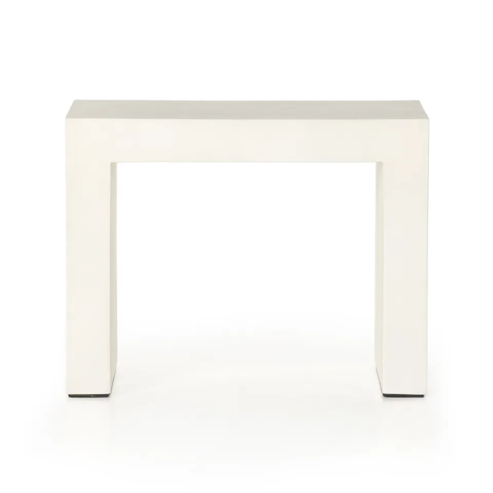 Parish End Table - White Concrete