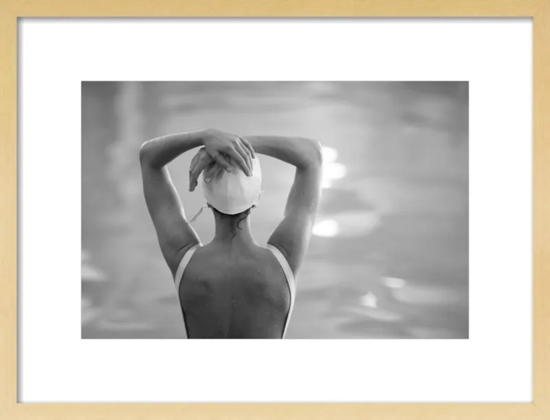 Woman Swimmer in a White Cap by Lucy Snowe for Artfully Walls