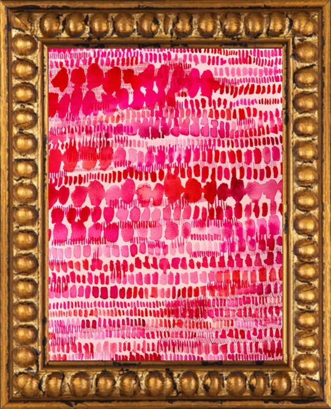Pink and Red Watercolor Patterns Wall Art  by Paula Mills for Artfully Walls