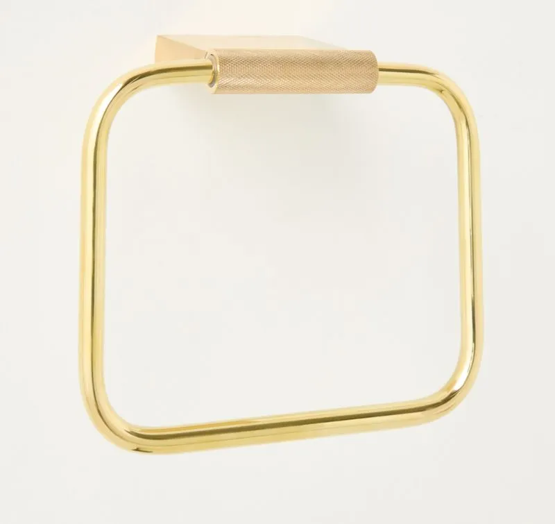 Nicolo Knurled Unlacquered Brass Towel Ring