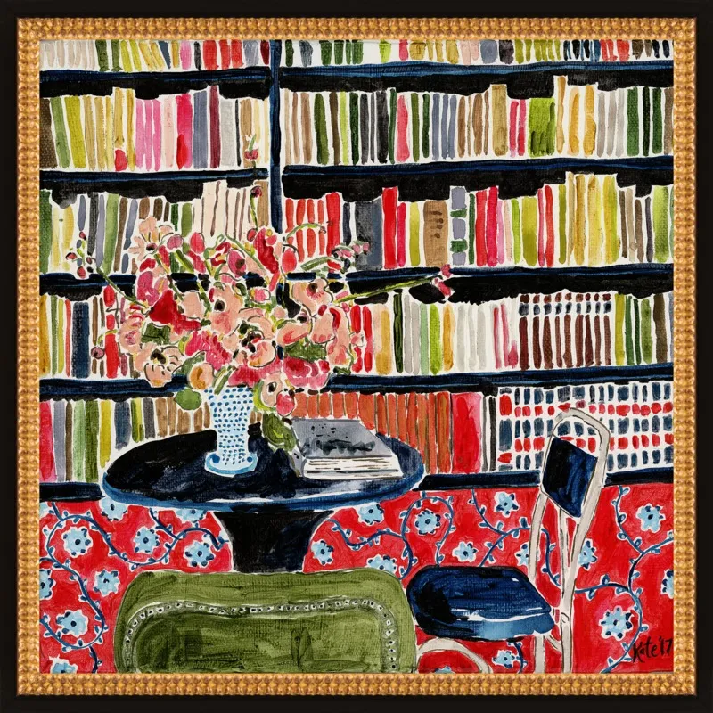 Books with Flowers by Kate Lewis for Artfully Walls