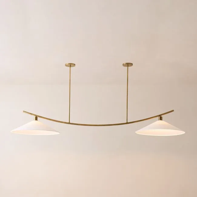 Leo 2-Light Aged Brass Pendant Light