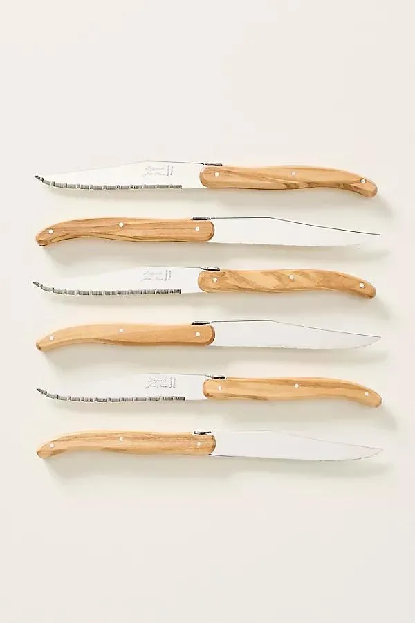 Olivewood Steak Knives, Set of 6