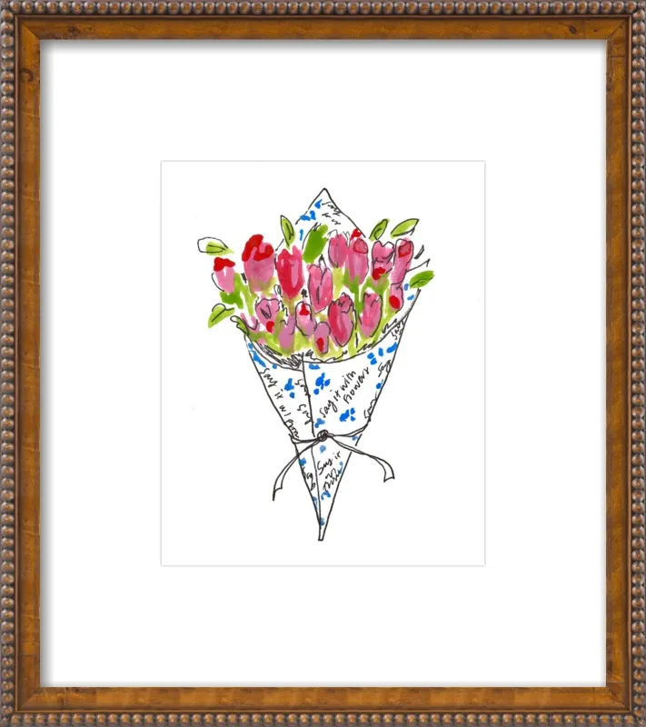 Bodega Flowers in Blue and Pink by Larsen McDowell for Artfully Walls