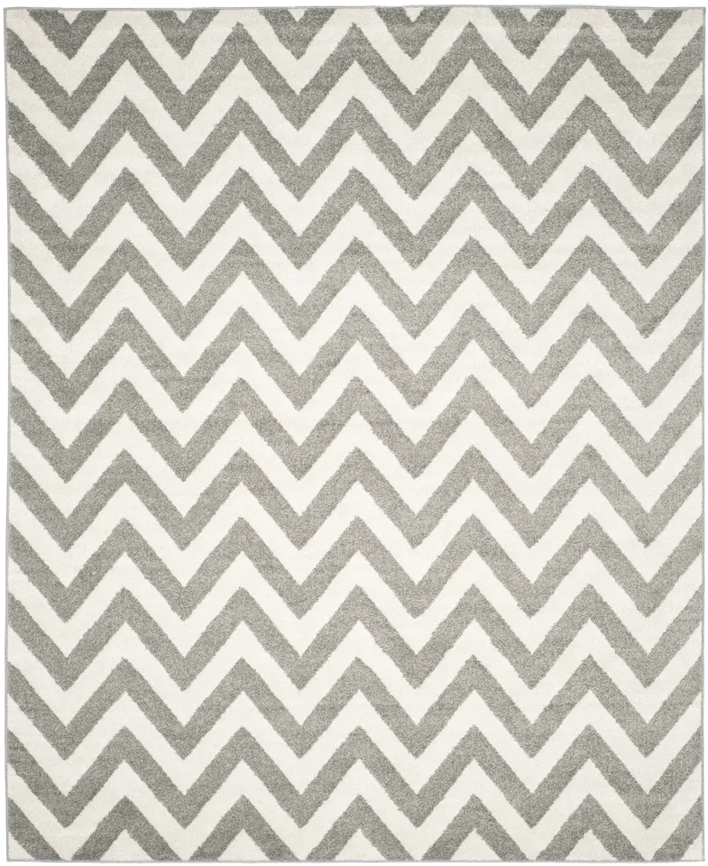 Arlo Home Indoor/Outdoor Woven Area Rug, AMT419R, Dark Grey/Beige,  10' X 14'