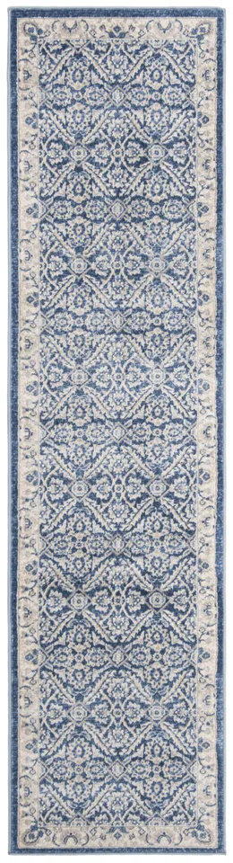Arlo Home Woven Area Rug, BNT863N, Navy/Cream,  2' X 8'