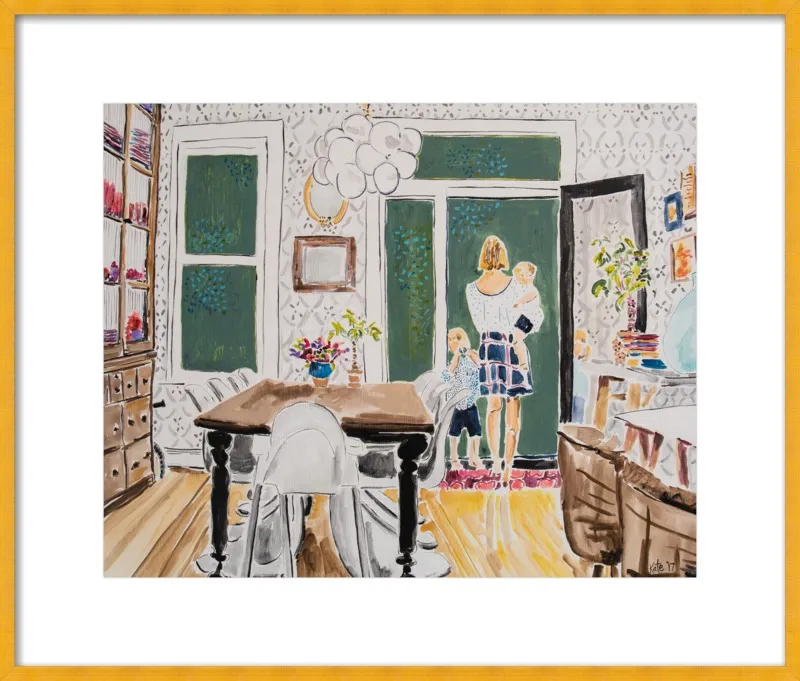 Dining Room with Wallpaper by Kate Lewis for Artfully Walls