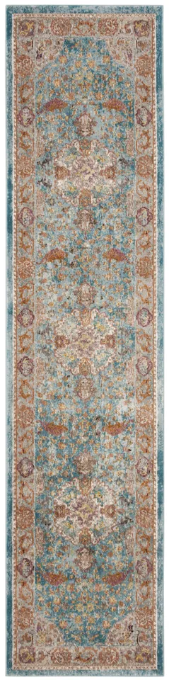 Arlo Home Woven Area Rug, ARA120B, Blue/Orange,  2' X 8'