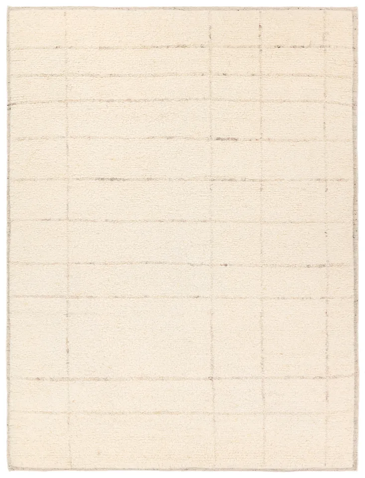 Nasim Handknotted Striped Cream Area Rug (9'X12' Rectangle)