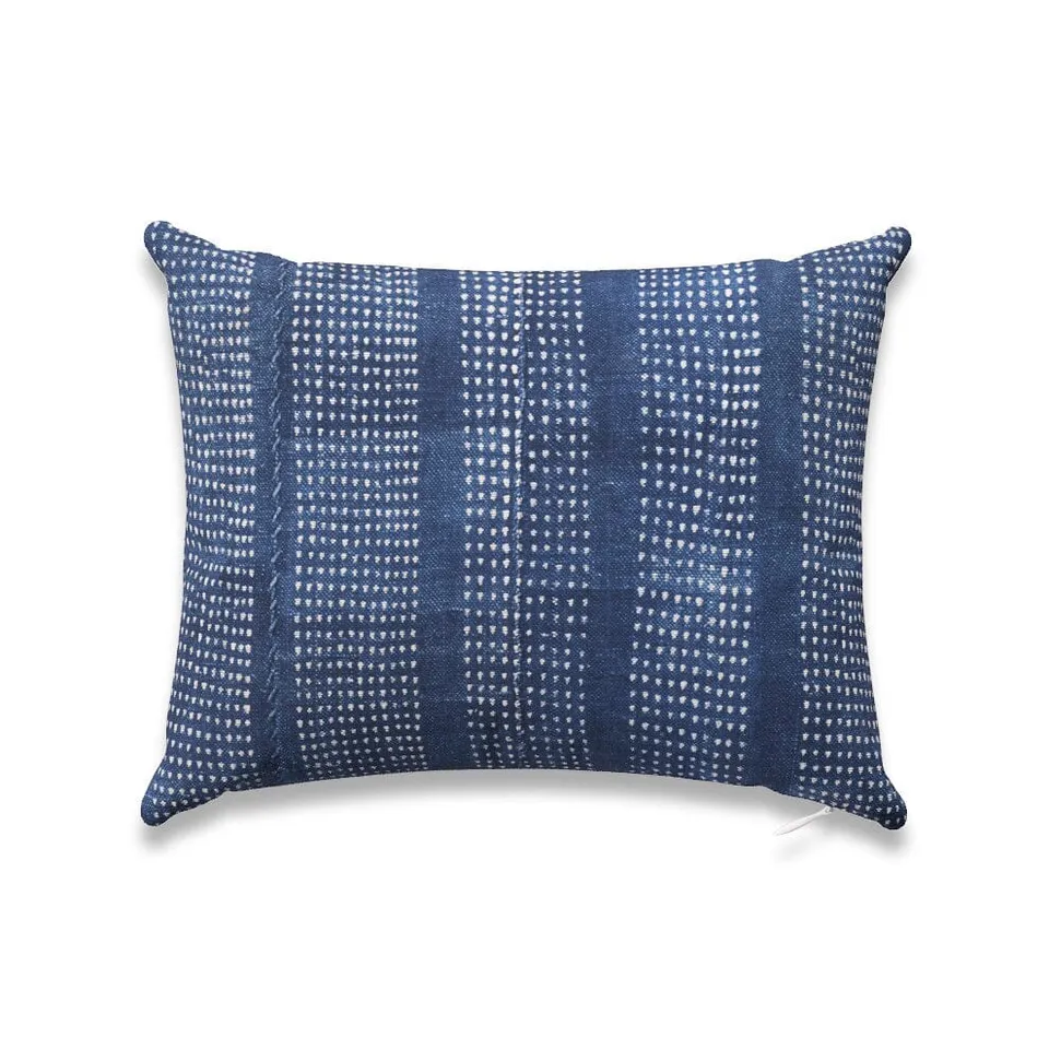 Speckled Indigo Outdoor Pillow by St. Frank | Blue | 16" W x 12" H | Polyester