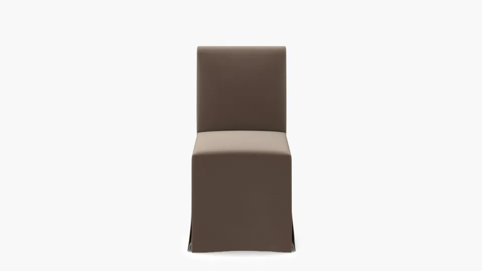 Slipcovered Signature Dining Chair, Mink Performance Plush Velvet