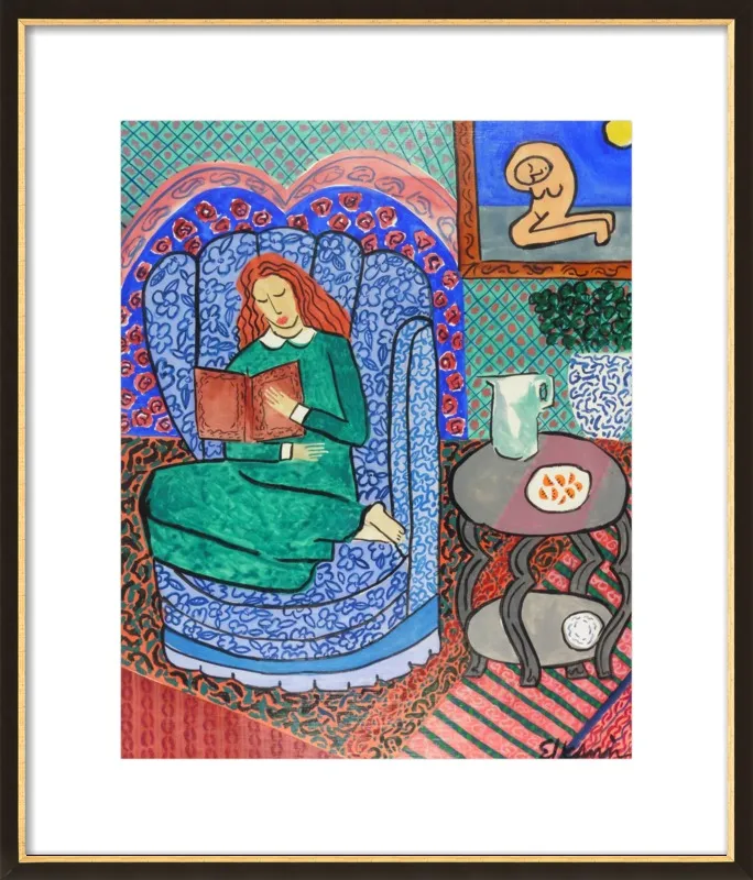 Red Headed Reader by Linda Elksnin for Artfully Walls