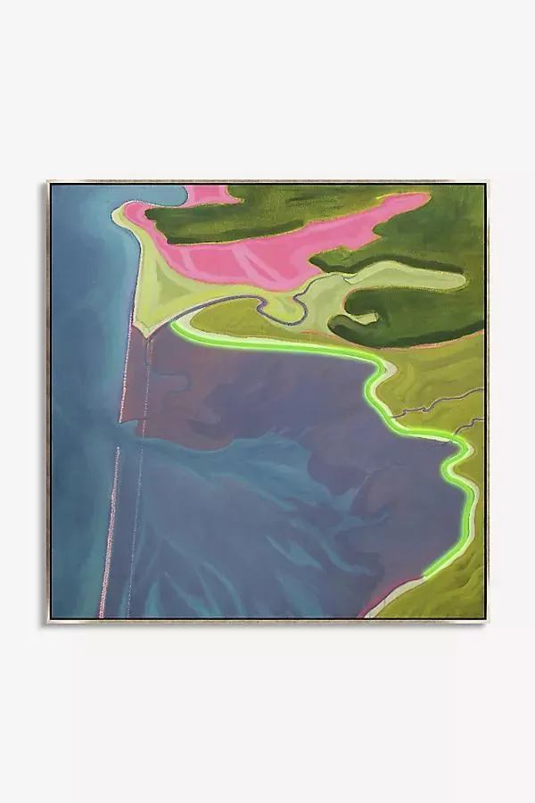 Lagoon with Neon Shoreline #2 Wall Art