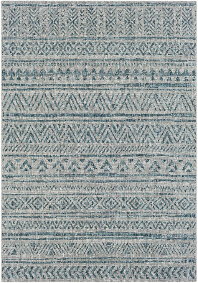 Eagean Gray Outdoor 10' x 13'11" Machine Woven Rug