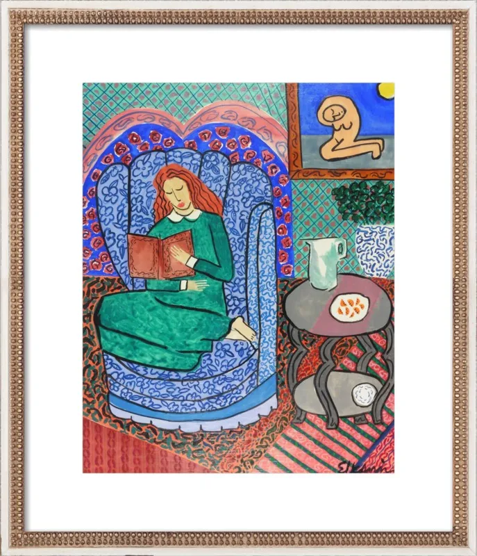 Red Headed Reader by Linda Elksnin for Artfully Walls