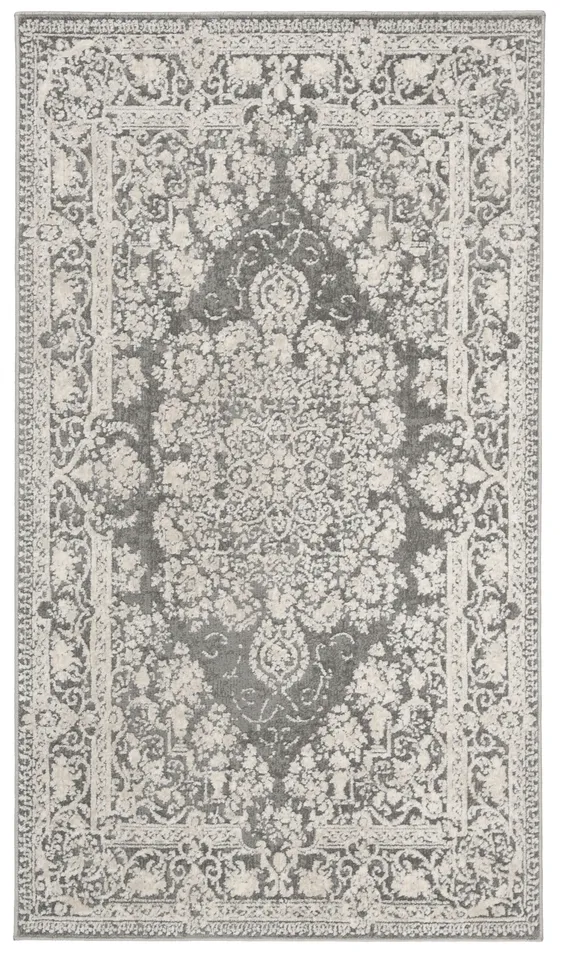 Arlo Home Woven Area Rug, RFT664B, Dark Grey/Cream,  3' X 5'