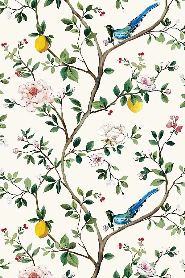 Blossom Chinoiserie Nature Matte Peel-and-Stick Wallpaper
