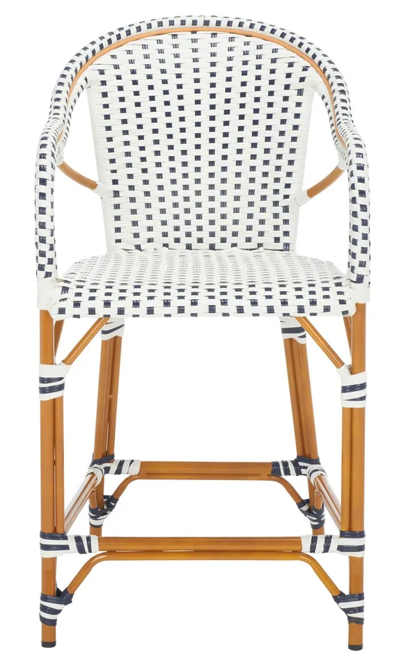 California Counter Stool With Arm - White/Navy