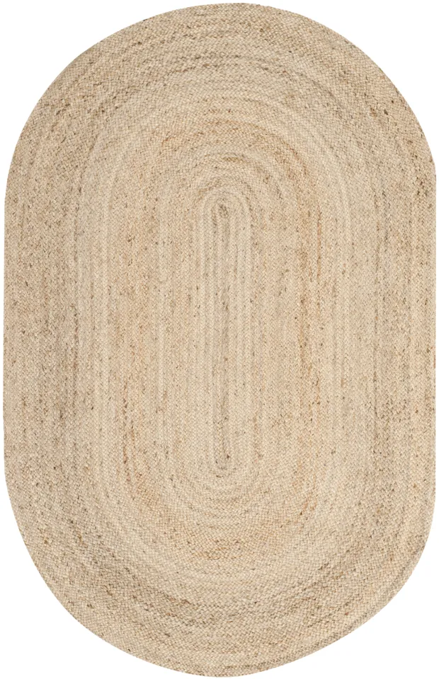Arlo Home Hand Woven Area Rug, CAP252A, Natural,  6' X 9' Oval