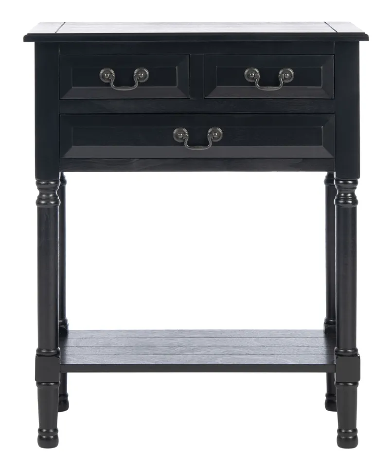 Primrose 3 Drawer Console Table - Black