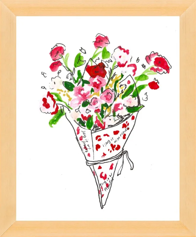 Bodega Flowers in Pink and Red by Larsen McDowell for Artfully Walls