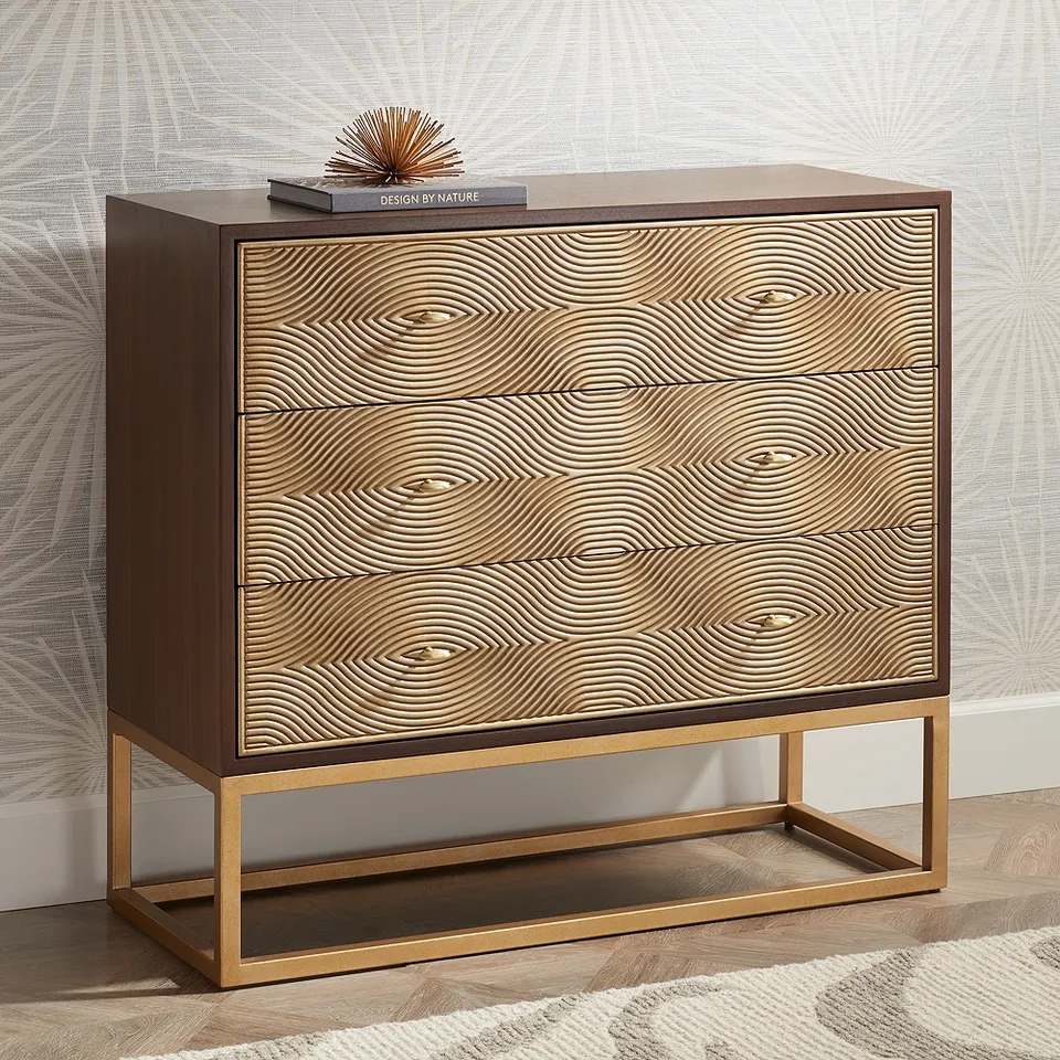 55 Downing Street Alban 39" Wide Modern Luxe 3-Drawer Chest