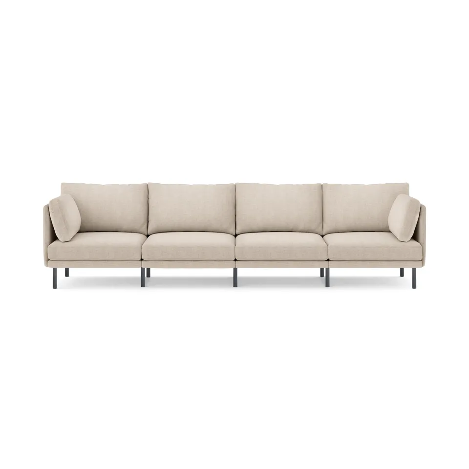 Field 4-Piece Sofa - Oatmeal - Performance Chenille / Black - Metal