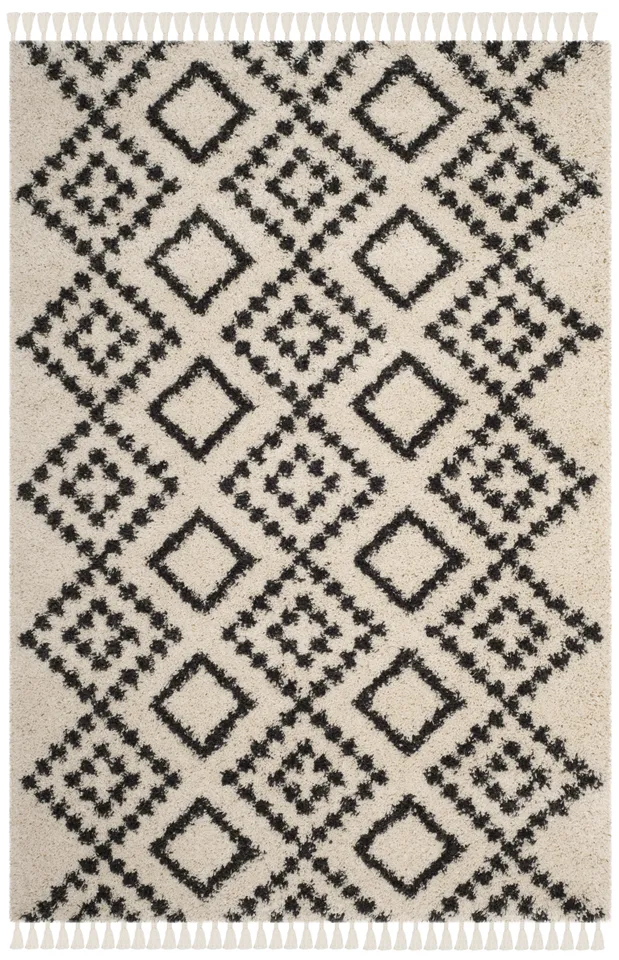 Arlo Home Woven Area Rug, MFG245B, Cream/Charcoal,  4' X 6'