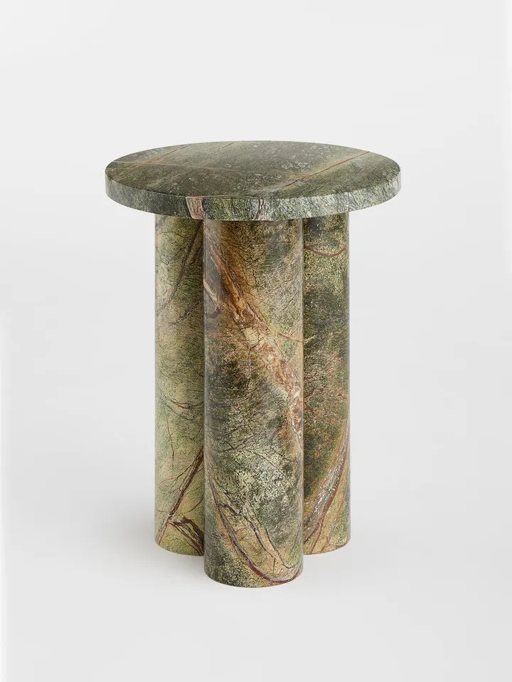 Tisbury Side Table, Jurassic Green Marble