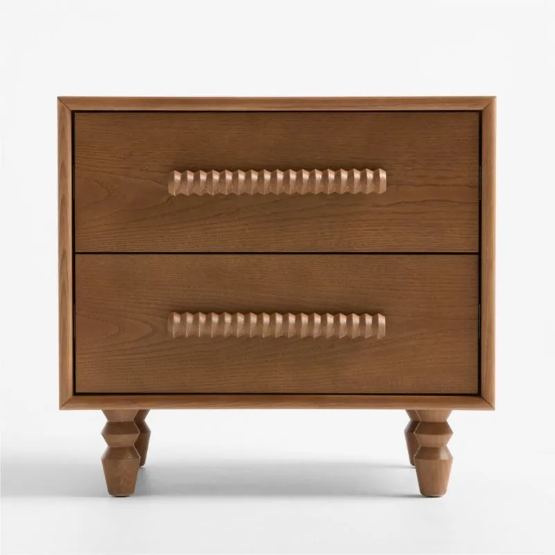Set of 2 Jack 22" Hazelnut Ash Wood 2- Drawer Kids Nightstand