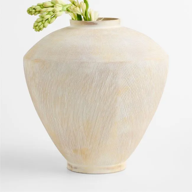 Hawthorne Large Weather White Vase 17"
