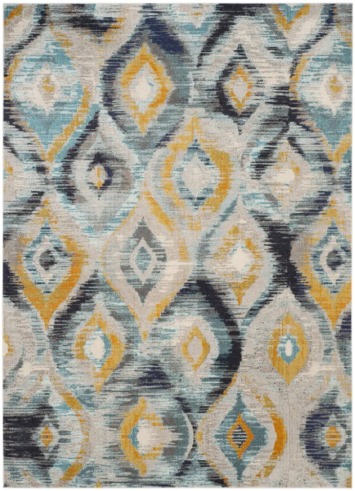 Arlo Home Woven Area Rug, MNC242J, Blue/Multi,  8' X 11'