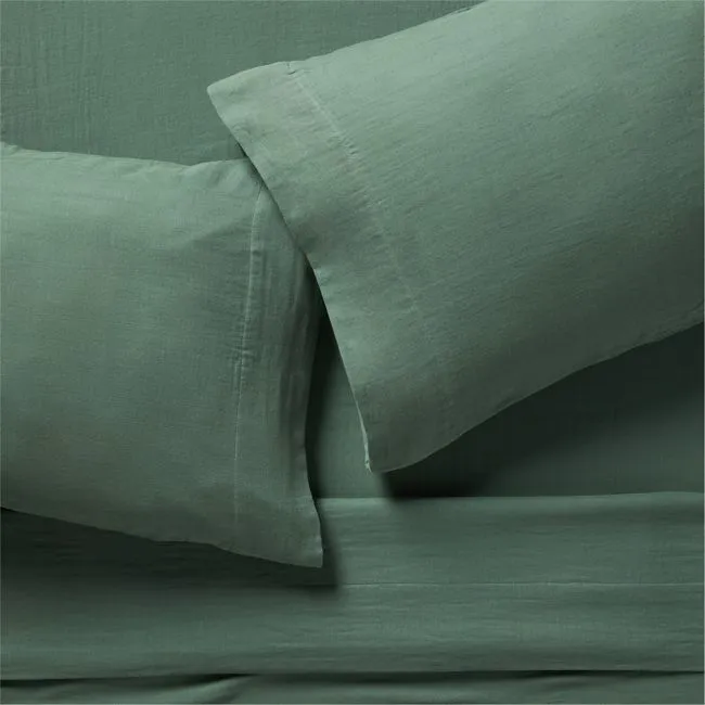 Supersoft Green 100% Organic Cotton Gauze Kids Full Sheet Set