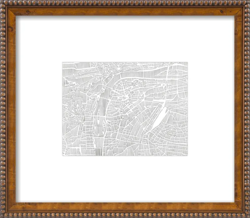 Prague Ink Map by Karen O'Leary for Artfully Walls