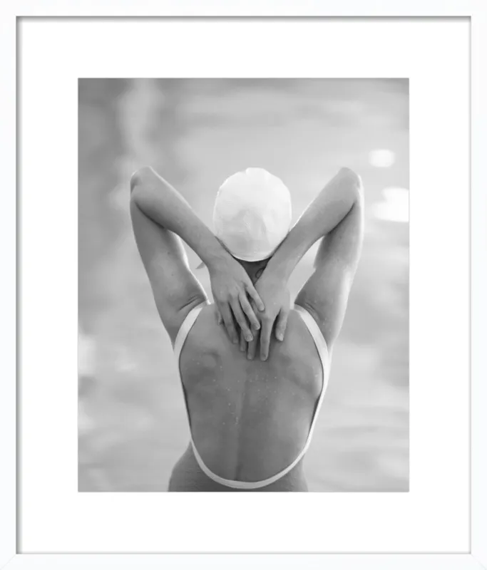 The Swimmer with a white  cap by Lucy Snowe for Artfully Walls