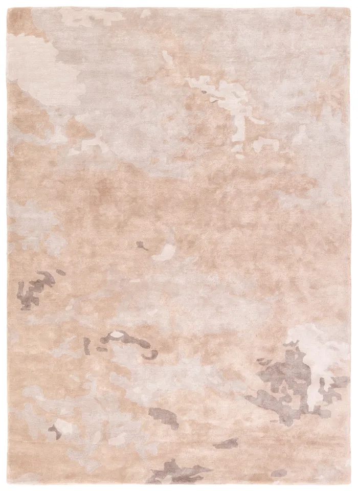 Glacier TRD06 Handmade Abstract Pink and Gray Area Rug (10'x14')