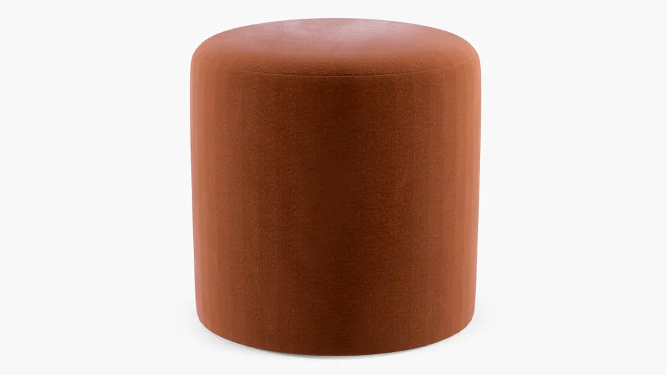 Drum Ottoman, Rust Classic Velvet
