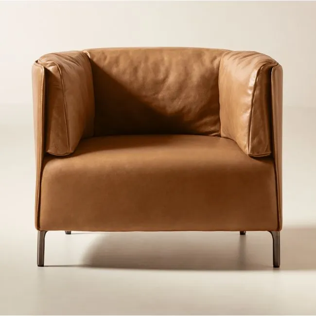 Clarendon Saddle Leather Accent Chair Set of 2
