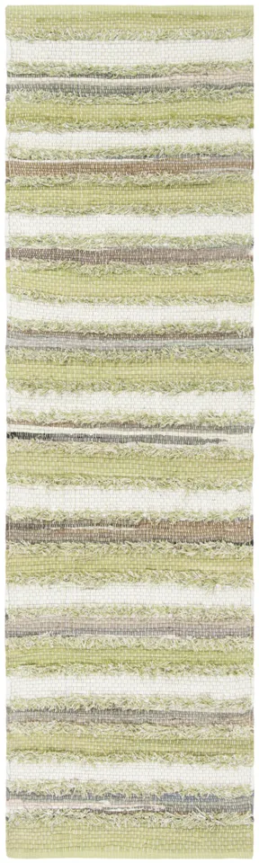 Arlo Home Hand Woven Area Rug, MTK951G, Green/Multi,  2' 3" X 8'