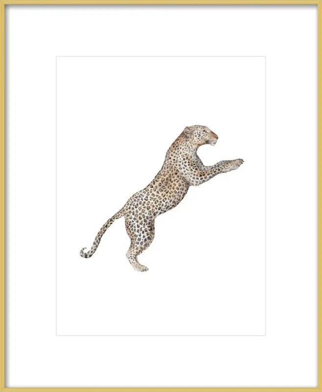 Leaping Leopard Watercolor by Lauren Rogoff for Artfully Walls