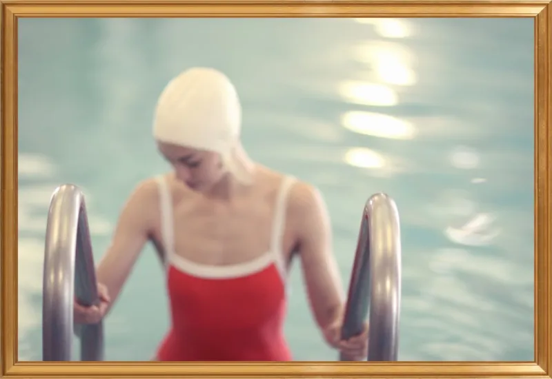 Swimmer in a Red Suit by Lucy Snowe for Artfully Walls