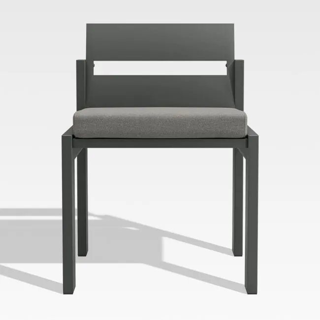 Walker Metal Outdoor Dining Chair with Cast Silver Sunbrella ® Cushions