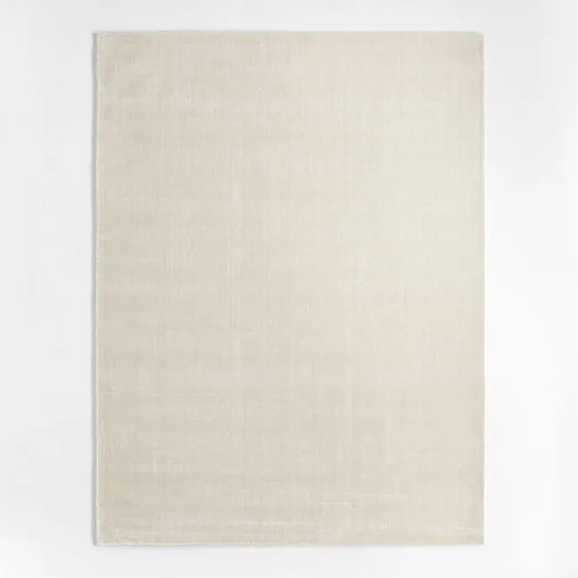 Solid Double Stripe Ivory Kids Performance Area Rug 6'x9'