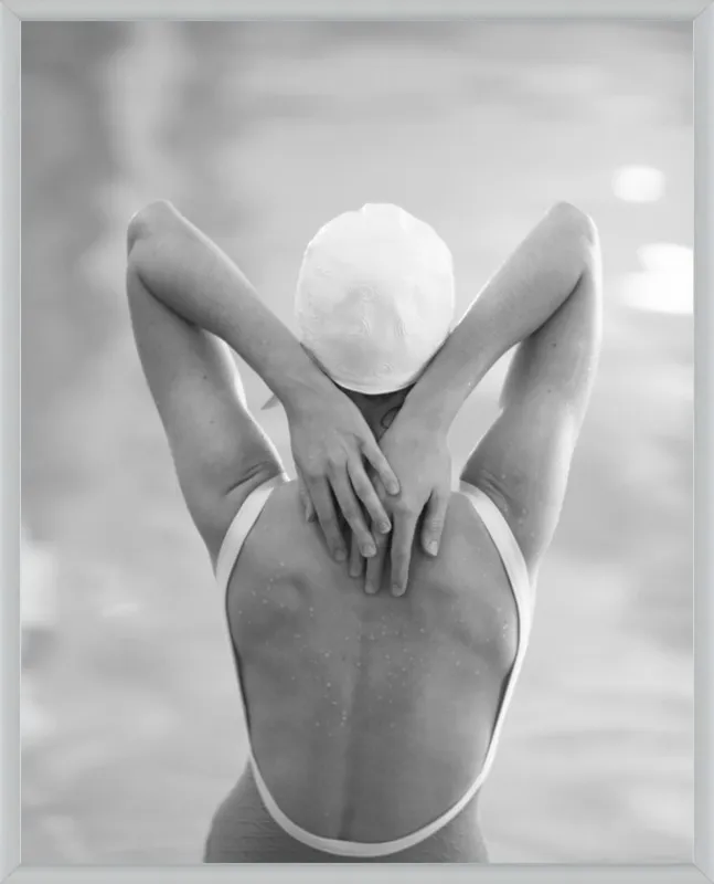 The Swimmer with a white  cap by Lucy Snowe for Artfully Walls