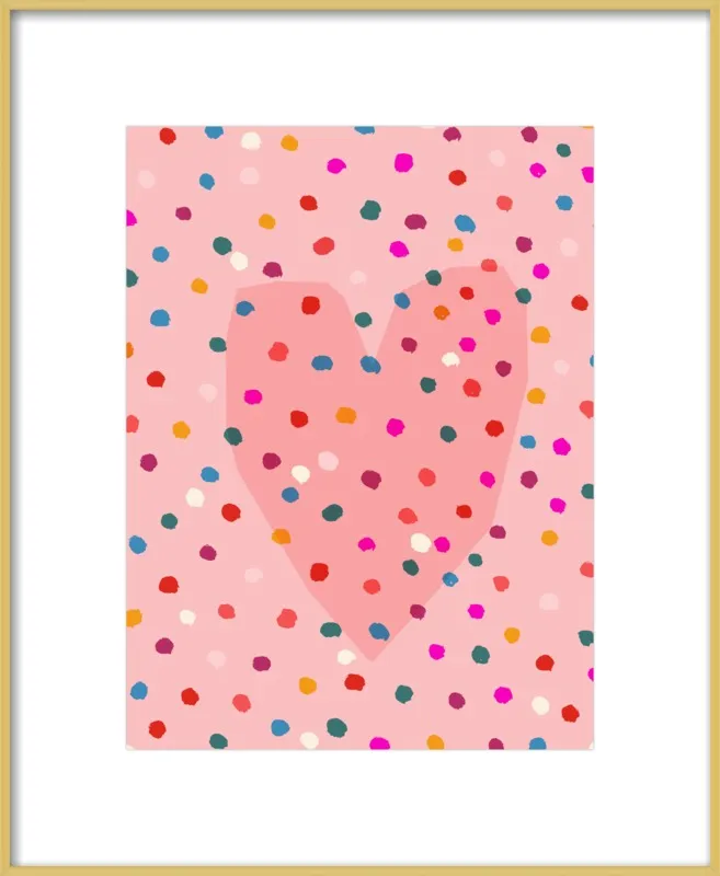 Rainbow Dotty Heart by Paula Mills for Artfully Walls