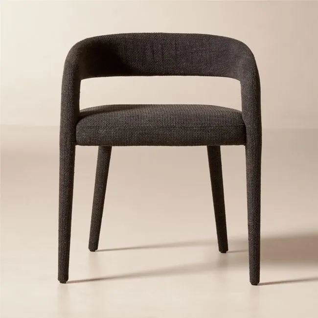 Lisette Charcoal Performance Fabric Dining Armchair